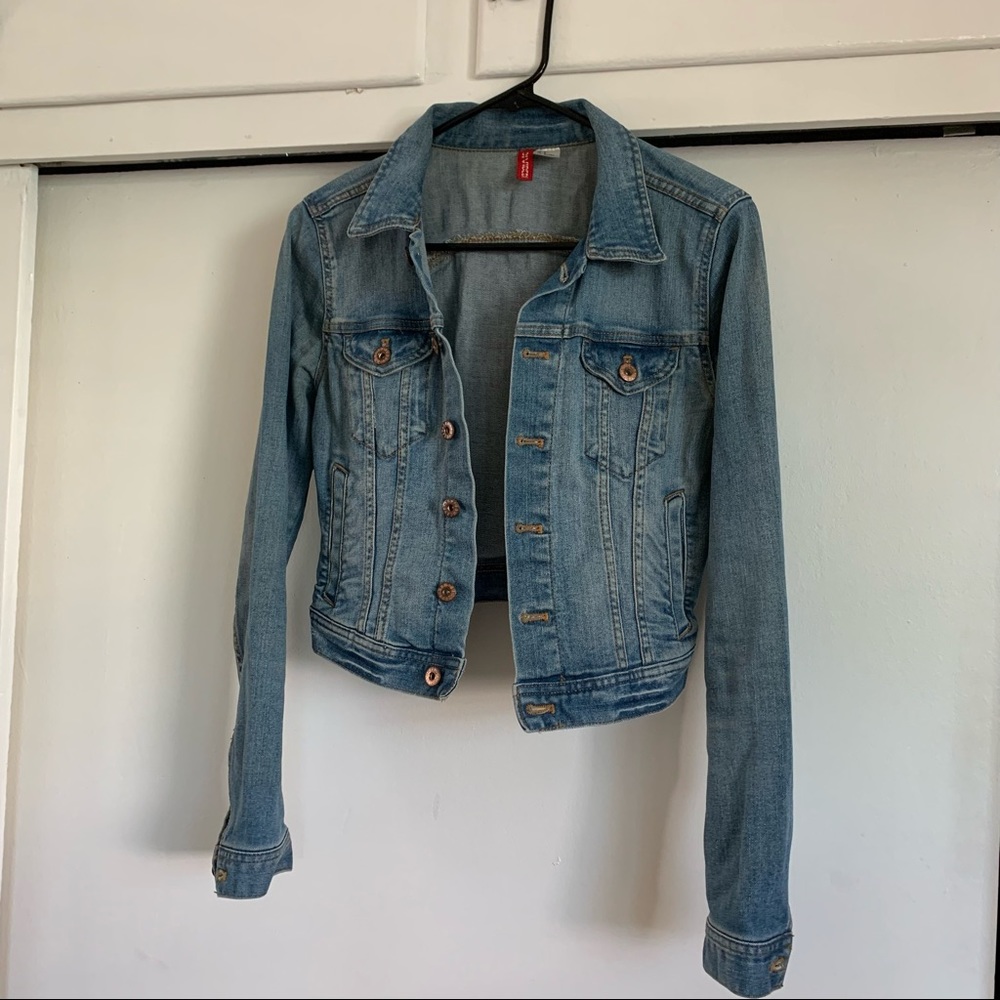 H&M small cropped denim jacket